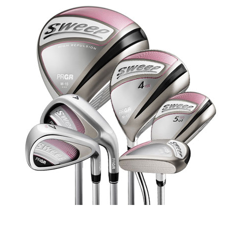 PRGR Sweep M-15 female set #1 (high back) + 4,7 wood + U6 + #7P + A + S + 1 push, Lady (Pink) (11 pieces) without bag