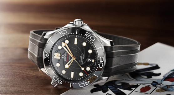 Omega's new Bond watch is paired with a black rubber strap and is equipped with a Co-Axial 8800 movement certified by the Master Chronometer Testing Institute.