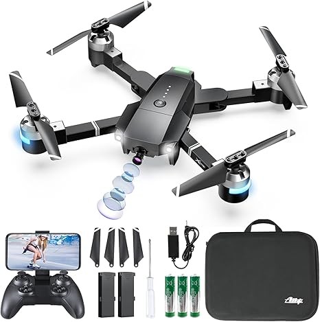 ATTOP Drone with Camera for Adults 2K Live Video 120° Wide Angle APP Controlled Camera Drone. FPV Drr One, with Safety Emergency Stop, 360° Flip, VR Mode, Portable Box, 2 Batteries